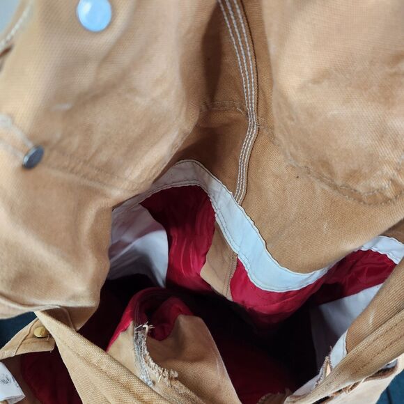 Carhartt Mens Vintage 2003 Quilted Lined Zip Leg Coveralls Work Bib 50x30 - Picture 10 of 12